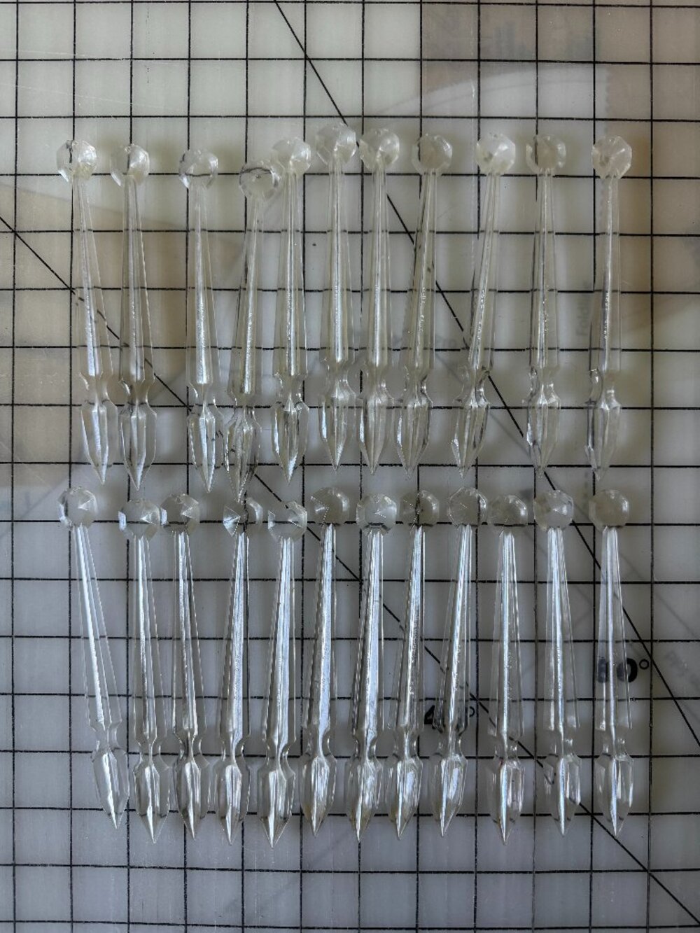Vintage Teardrop Chandelier Prisms Lot 23 Hong Kong Plastic Crystal Style
